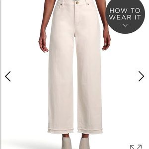 White LOFT Wide Leg Jeans